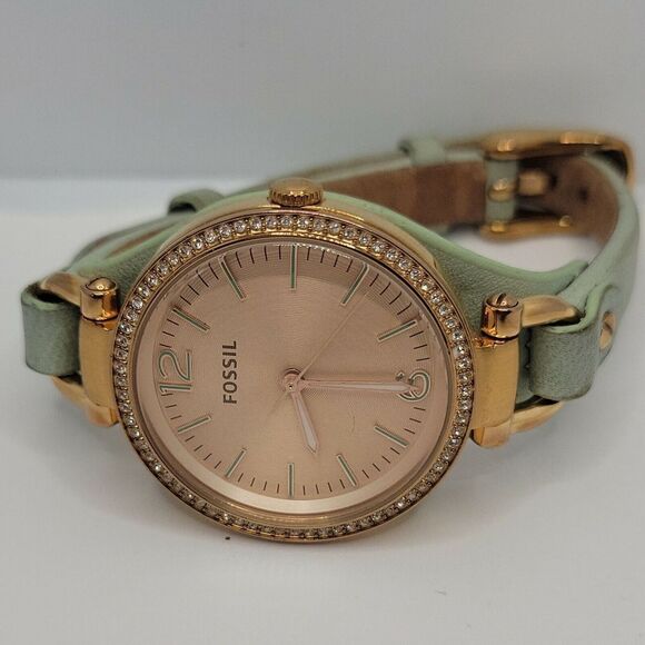 Fossil Georgia ES3467 Women's Gray Leather Analog Dial Quartz Wrist Watch DE636 - Picture 6 of 10